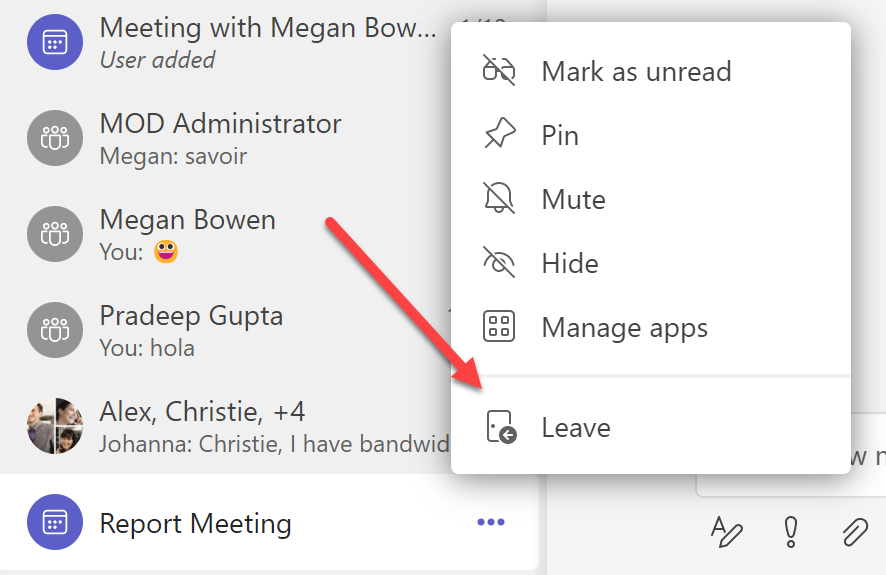 Teams Meetings Leave Option